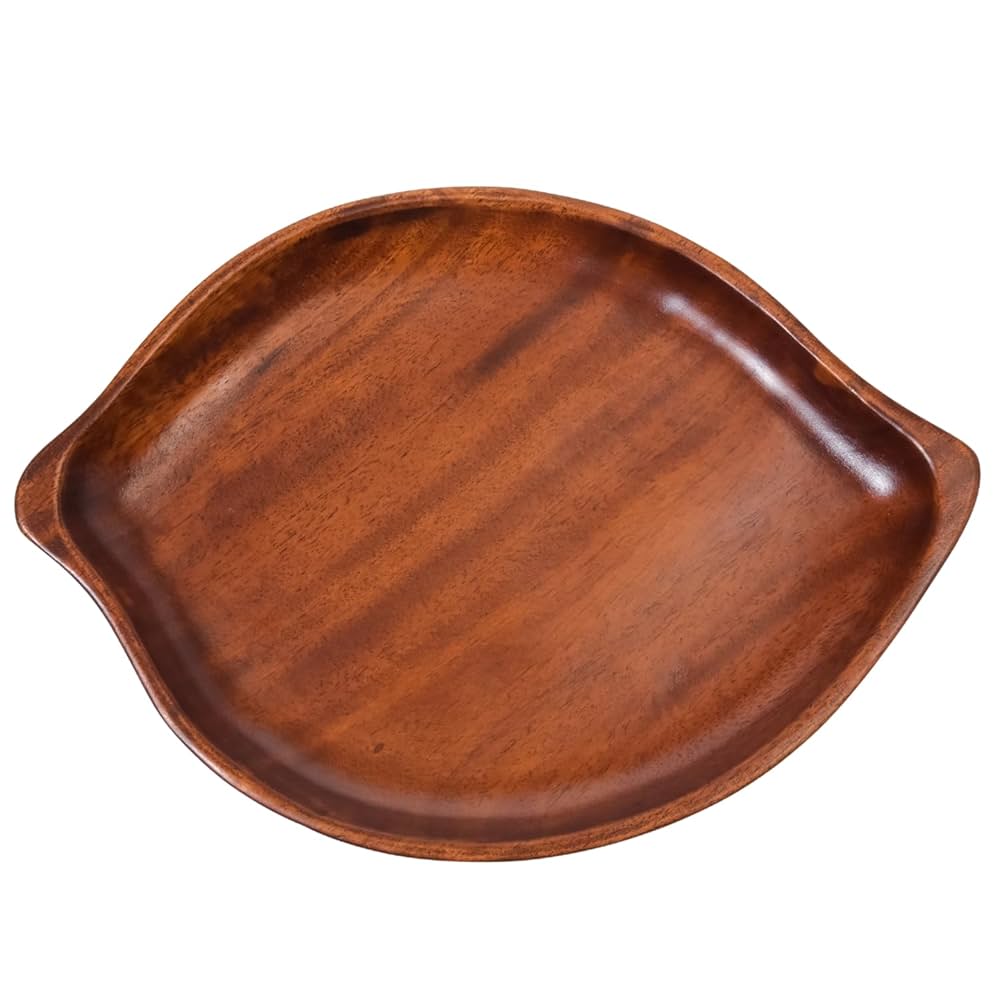 Amazon.co.jp: [徳成] 大皿 盛り皿 (木製漆塗/24×17cm/木の葉型